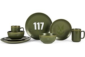 Halo Master Chief 117 Stoneware - 8-Piece Dinnerware Set: A Spartan Feast for Game Night