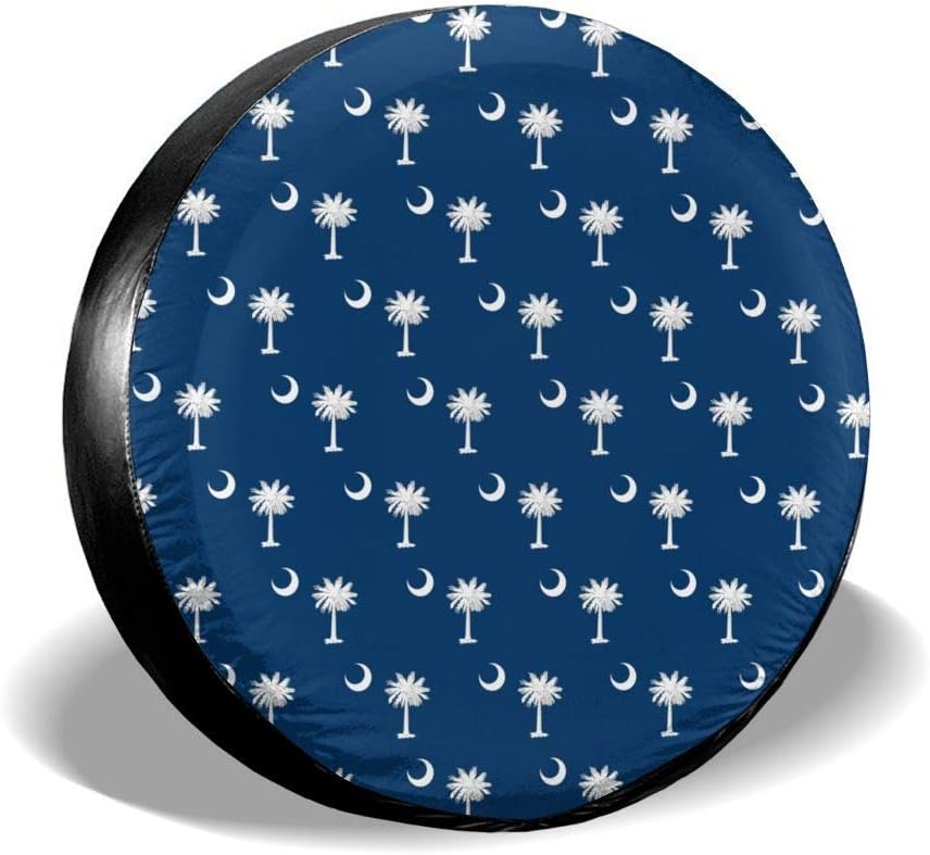 Spare Wheel Cover, South Carolina Flag Spare Tire Cover Universal Spare Wheel Tire Cover for Jeep Trailer RV SUV 14" 15" 16" 17"