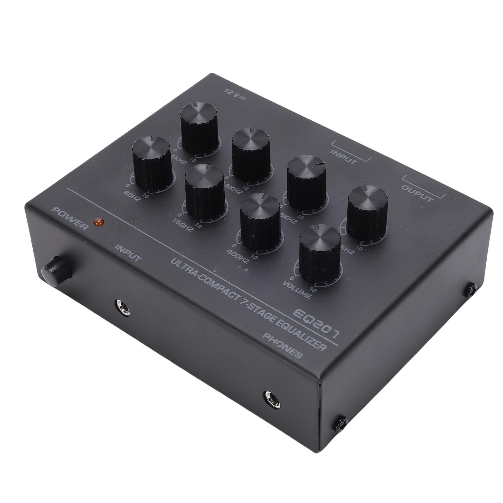Tosuny Equalizzatore Grafico Audio a 7 Bande, Preamplificatore e Amplificatore per Cuffie, Equalizzatore Stereo per Auto Domestiche per L'elaborazione del Suono con Interfaccia AUX da (black)