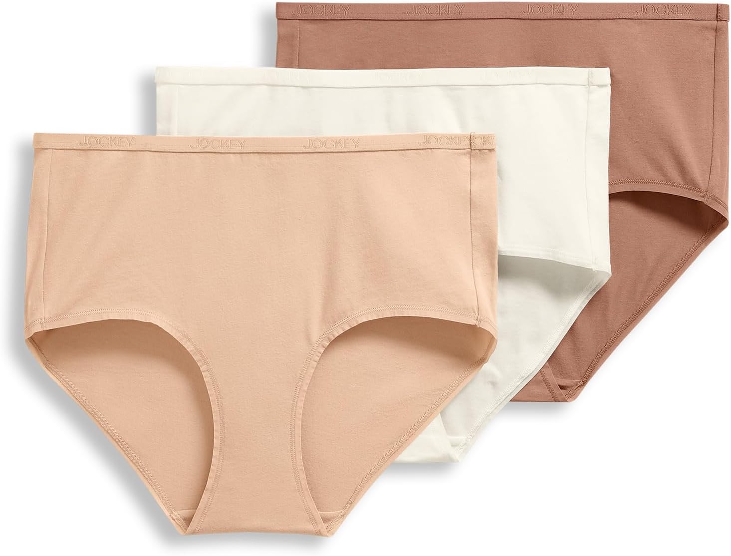Jockey Women's Underwear Organic Cotton Stretch Logo Modern Brief - 3 Pack