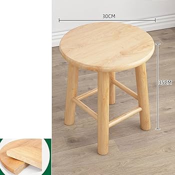Amazon｜THLD スツール 木製スツール ホワイト 丸椅子 丸いす 丸イス