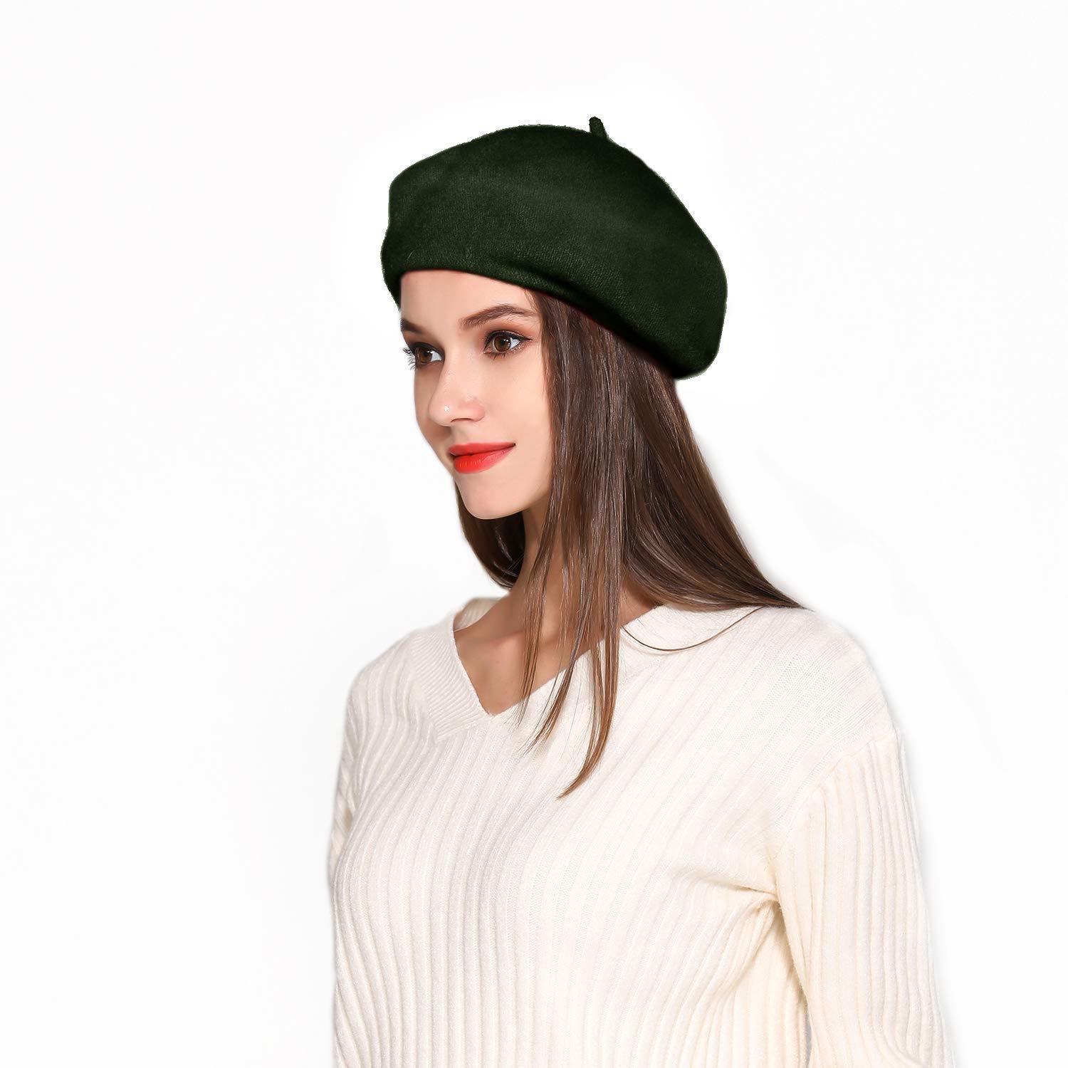 Beret Femme Solid Color Women's Girl's Beret French Artist Warm