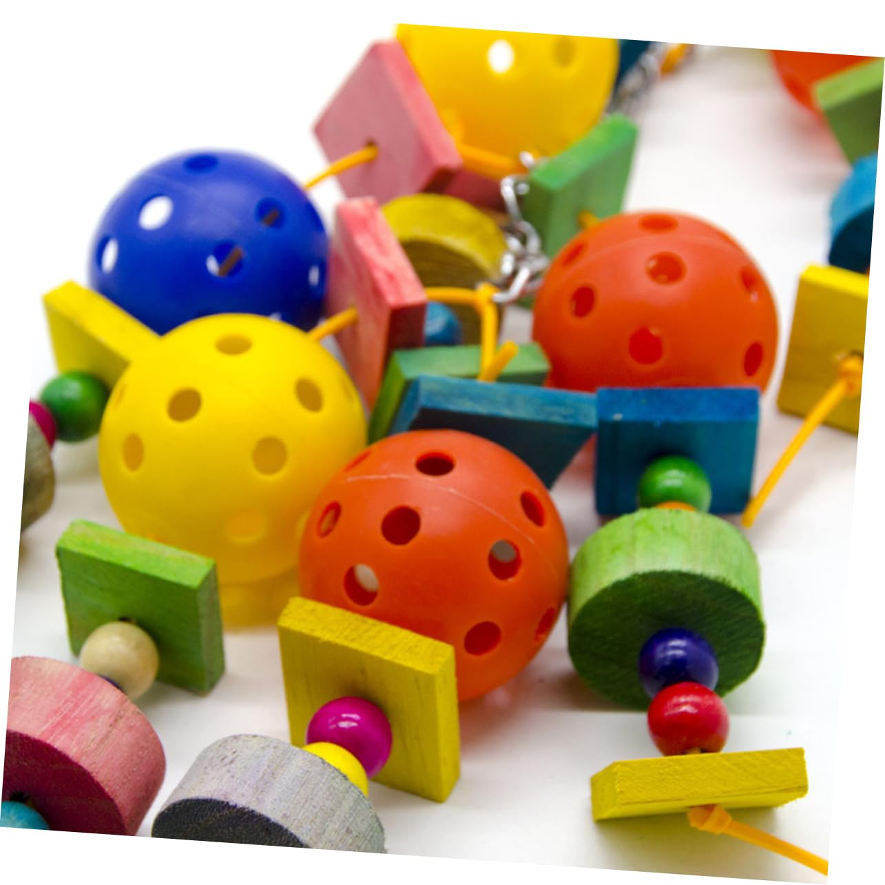 BESPORTBLE 3pezzi Giocattolo Educativo Per Pappagalli Con Blocchi e Sfere Cave Accessori Appesi Per Uccelli Gioco Interattivo Per Pappagallini e Altri Uccelli Di Piccole