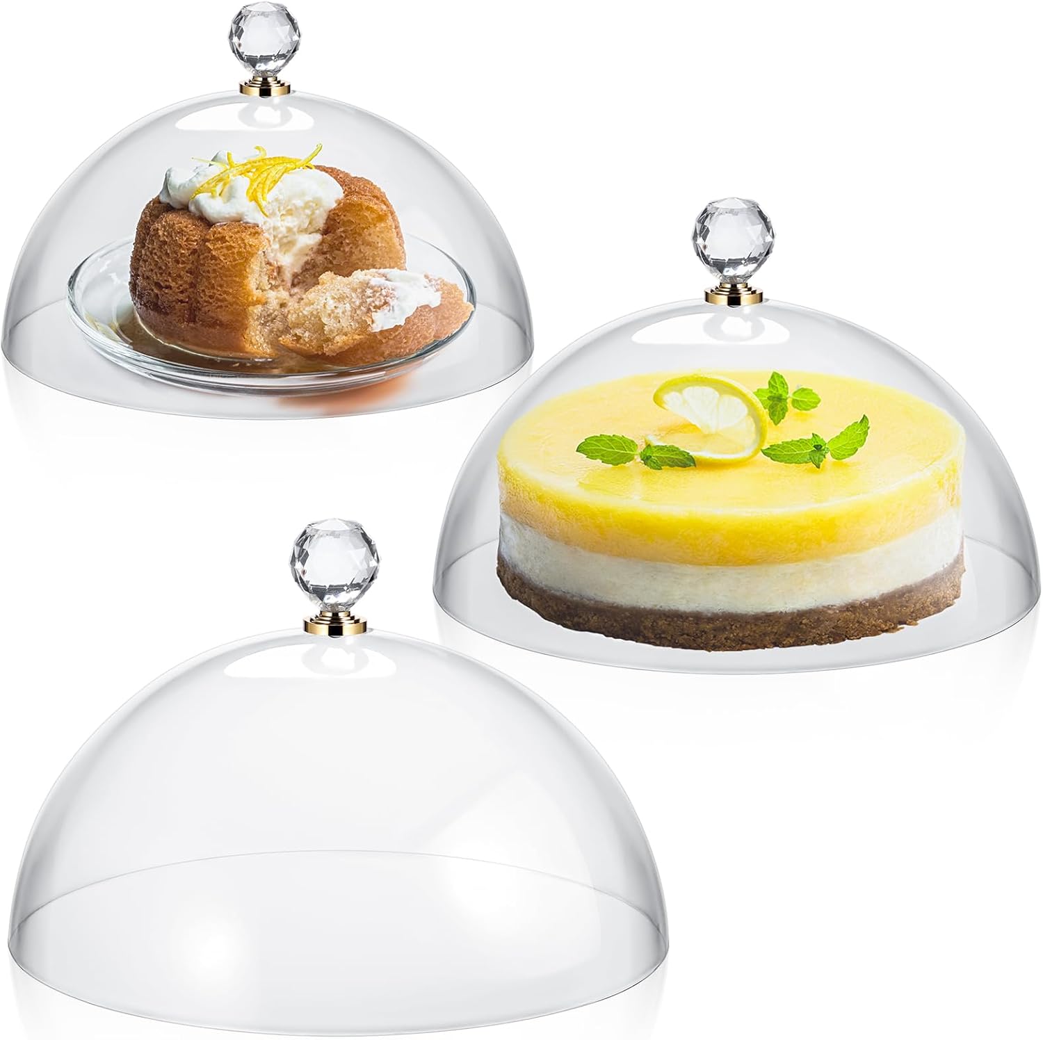 Baderke 3 Pieces 8" 10" 12" Clear Cake Cover Acrylic Cake