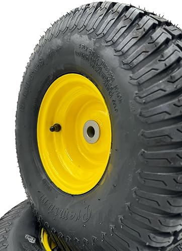 Miniatura 3 de Juego de 2 neumáticos y llantas para cortacésped de 15 x 6.00-6 – Se adapta a ejes de 3/4 pulgadas, cubo de 3 pulgadas