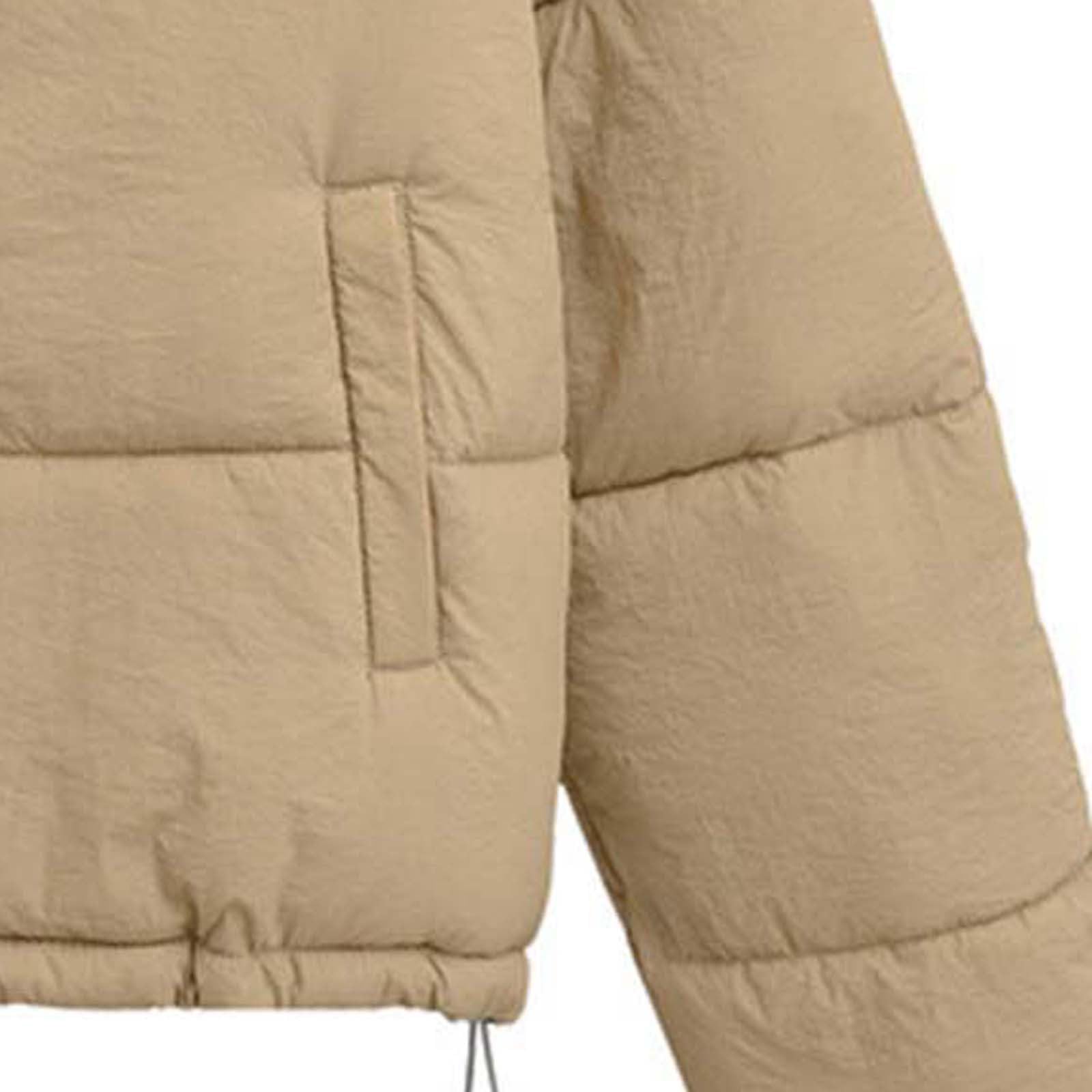 Vestes matelassées courtes pour femme – Manteaux matelassés et réversibles – Manteau d'hiver chaud en duvet – Manteau à capuche avec col montant et fermeture éclair – Manteau léger et décontracté
