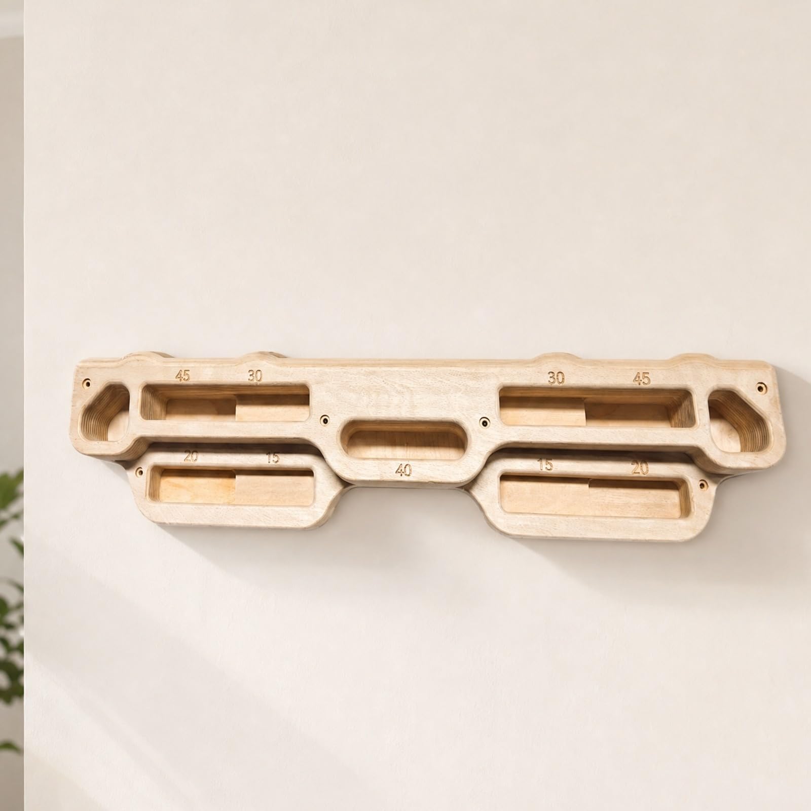 Milageto Fingerboard Abedul con Redonados Tabla Entrenamiento Fuerza dos Compacto para Inrior