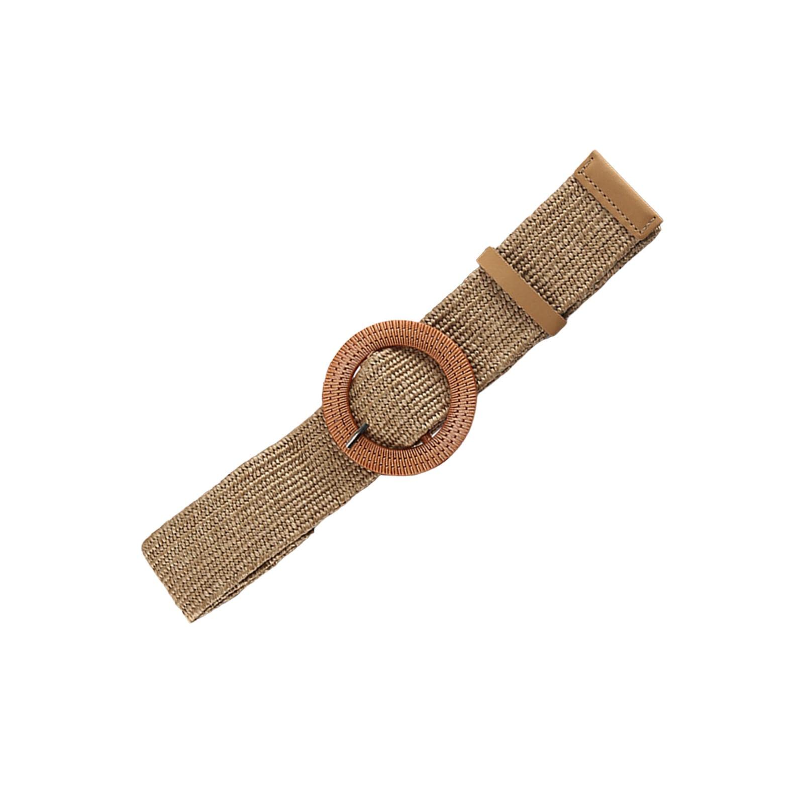 URJIX™ Straw Woven Belt Girl Clothing Decoration Adjustable Boho Braided Dress Belt Khaki-image-11