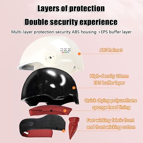 Miniatura 5 de Casco de motocicleta de cara abierta, estilo vintage, de perfil bajo, casco de media carcasa para hombres y mujeres, adultos, certificado por DOT,