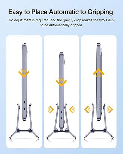 Miniatura 4 de Hagibis Soporte vertical para portátil de escritorio para escritorio soporte de bloqueo de gravedad muelle ahorra espacio mejora el flujo de aire