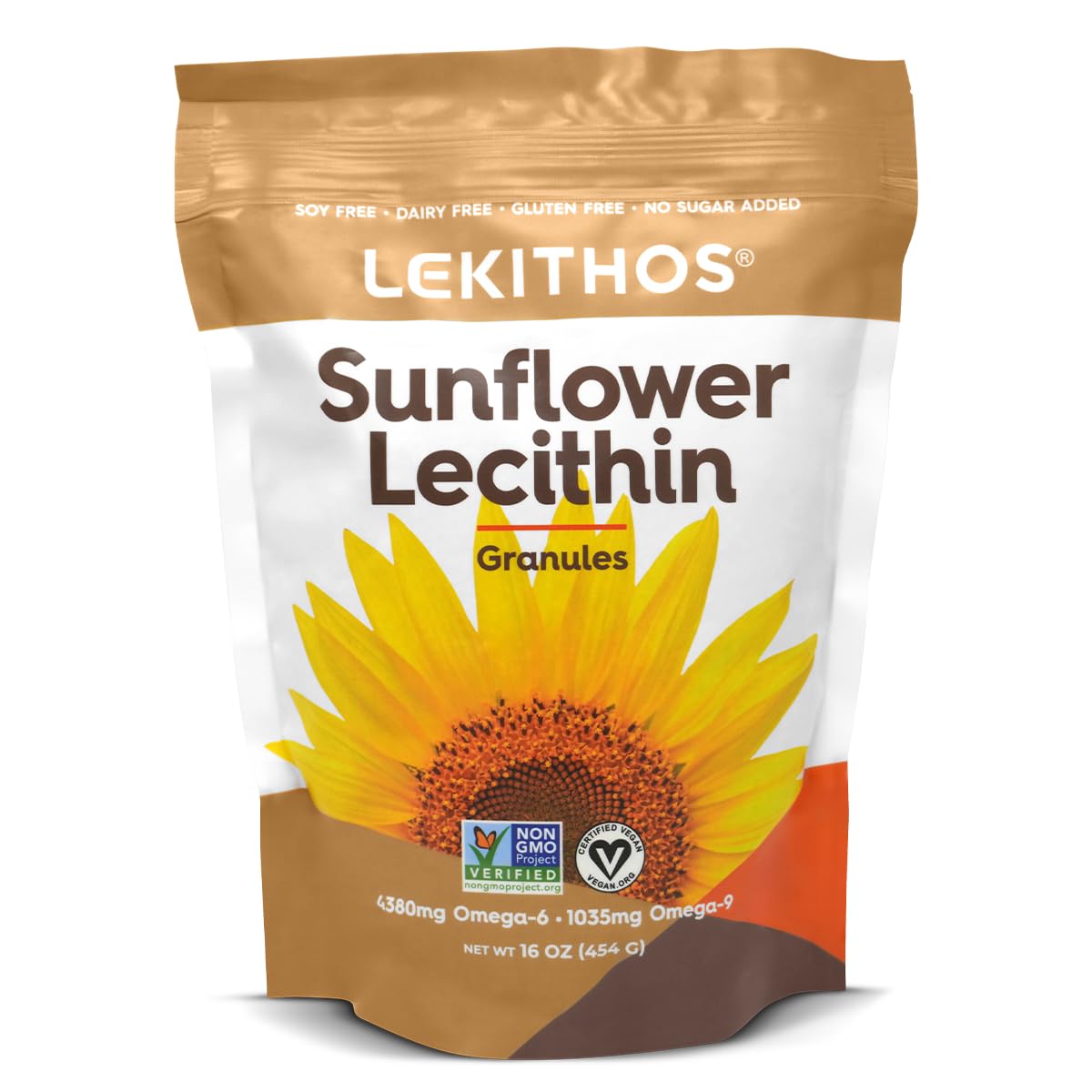 Sunflower Lecithin Granules, Vegan, Allergen Free, Gluten Free, No Artificial Preservatives, Single Ingredient 16oz 1 Pound (Pack of 1)