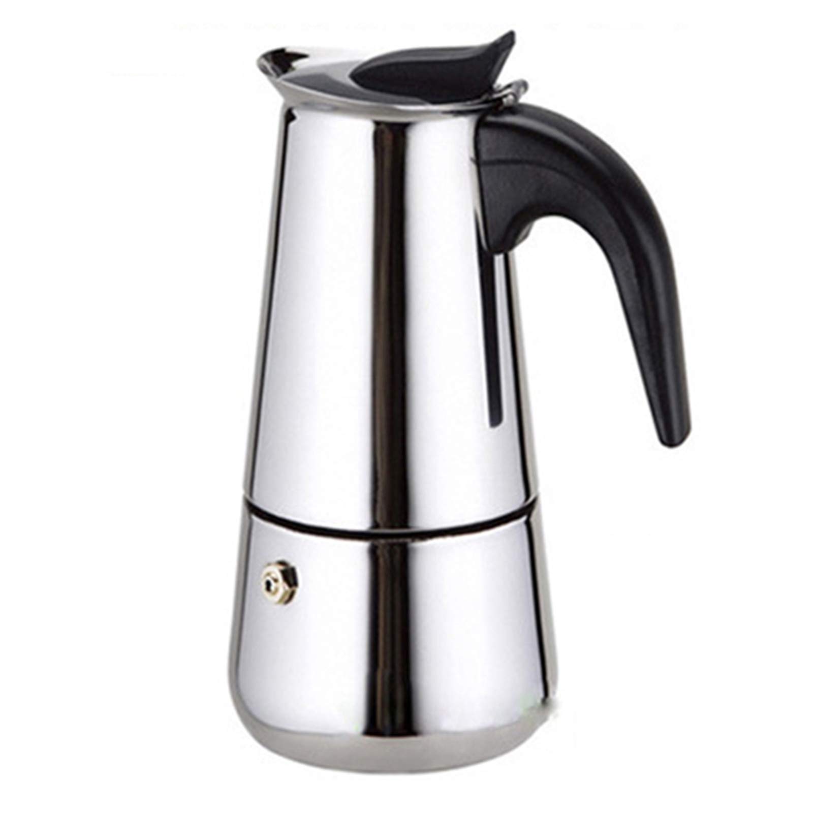 Percolator induction suitable, coffee maker stainless steel, 6 cups Moka - Mocha Pot 300 Ml, espresso maker for home or when traveling Coffee Makers,Silver