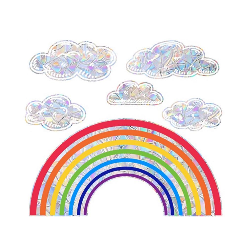 CTRLZS Wall Sticker PVC Electrostatic Glass Sticker for Window Rainbow Prisms Decal Easy Install Easy to Use -Rainbow