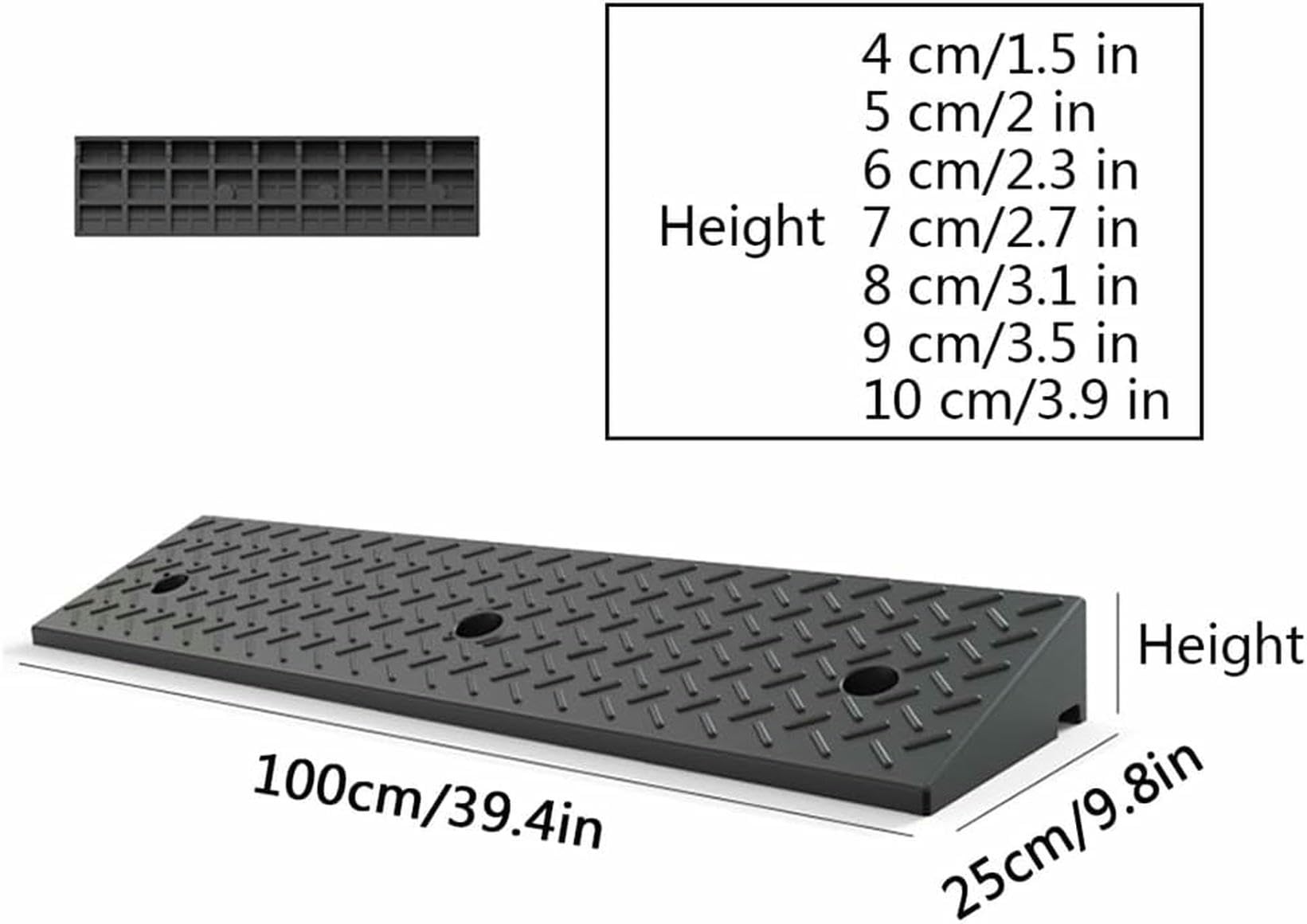 Rampa De Umbral para Silla De Ruedas, Scooter, Rampa Portátil De Goma, Rampas De Carretera Pesadas, Rampas De Carga para Coches, Bicicletas, Motocicletas (6 Cm / 2.3 Pulgadas)