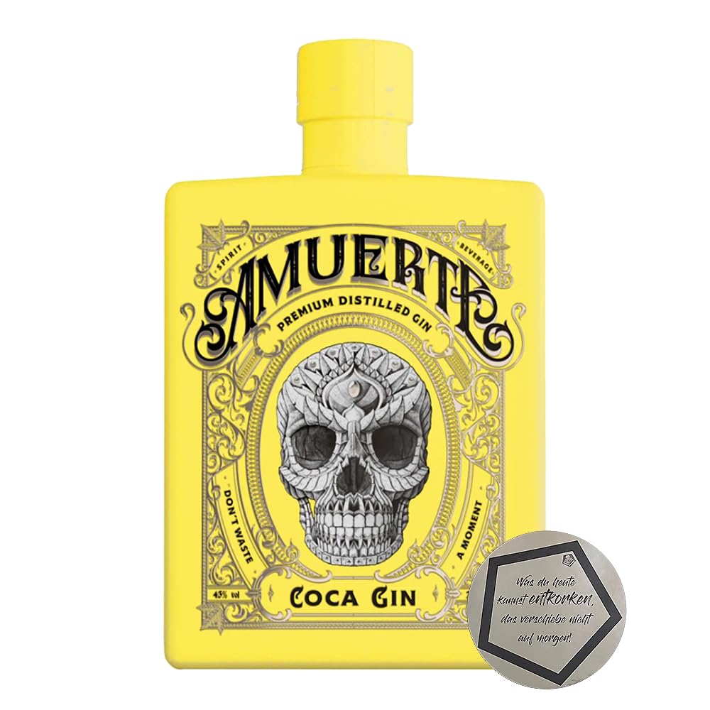 1 Flasche Amuerte | Yellow Summer Edition (Mamoncillo) 0.7 l 43% vol | Gelbe Sommeredition 2025 | inkl. LOVEVINO Silver Button Sticker