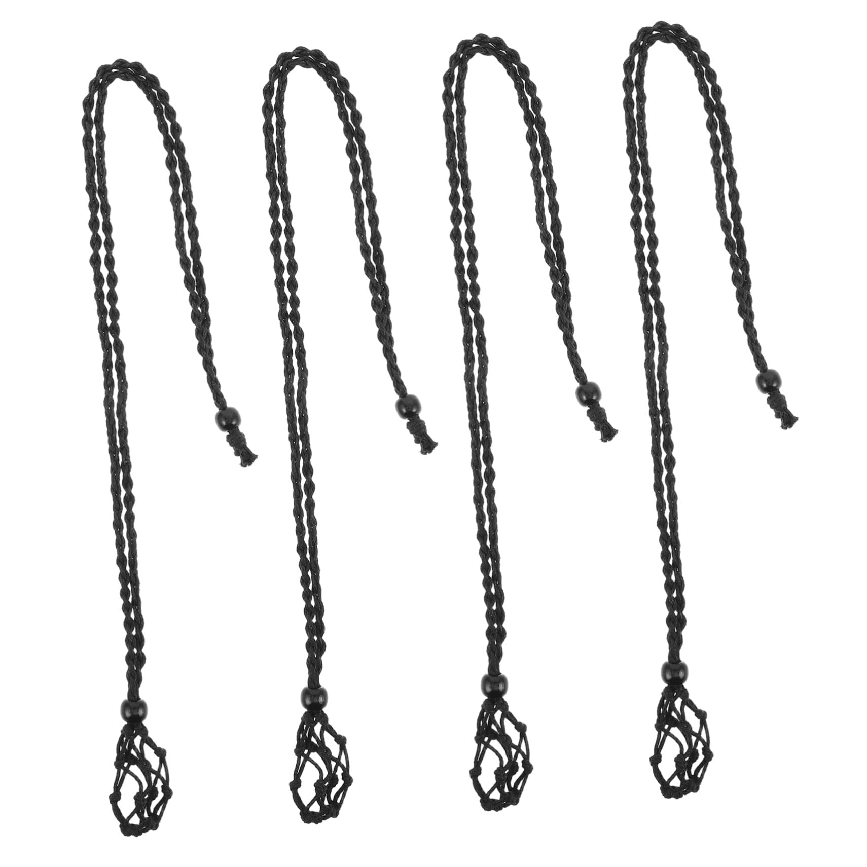 Cordino Collana Regolabile Nero 24 Pezzi per Gioielli | Tessuto Intrecciato, Lunghezza Regolabile, per Cristalli e Pietre, Stile Etnico Artigianale