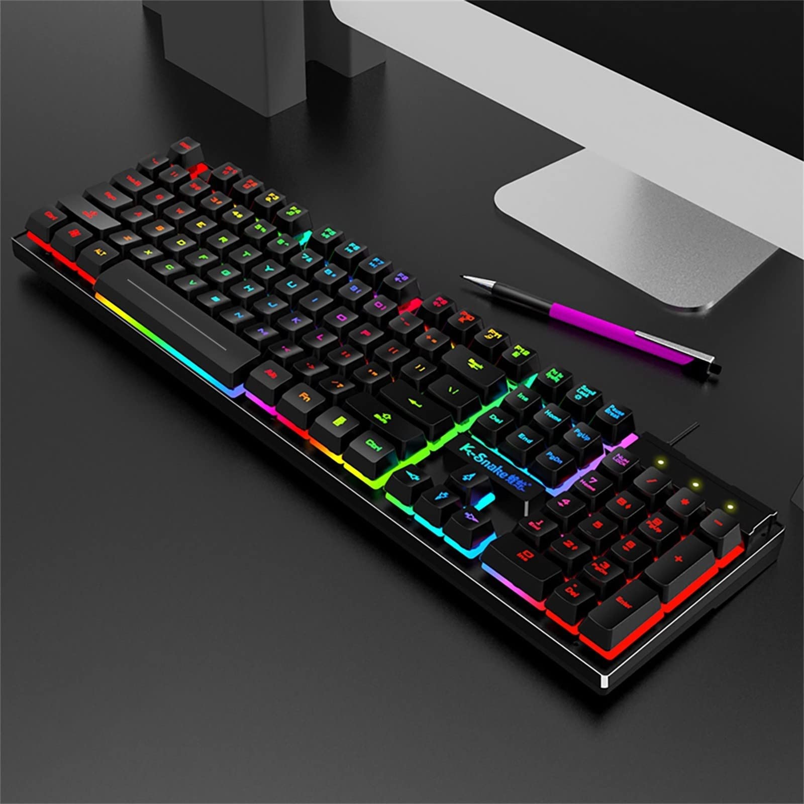 Set Tastiera E Mouse Gaming USB BAKTH – Retroilluminazione Arcobaleno, DPI 1200-3600, 104 Tasti