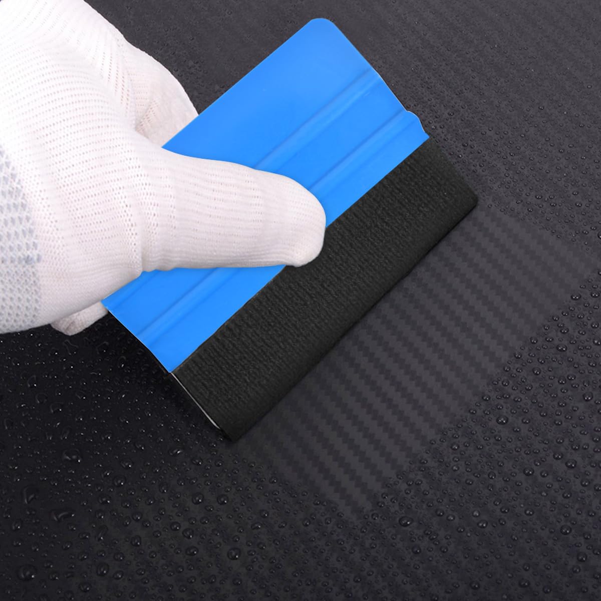 53 Pezzi per Wrapping Auto Set di Strumenti per Pellicola Auto Kit Applicazione Pellicola Nastro Senza Lama 5M, Raschietto, Raclette in Feltro, Nastro in Teflon, Strumenti per Applicazione Pellicola