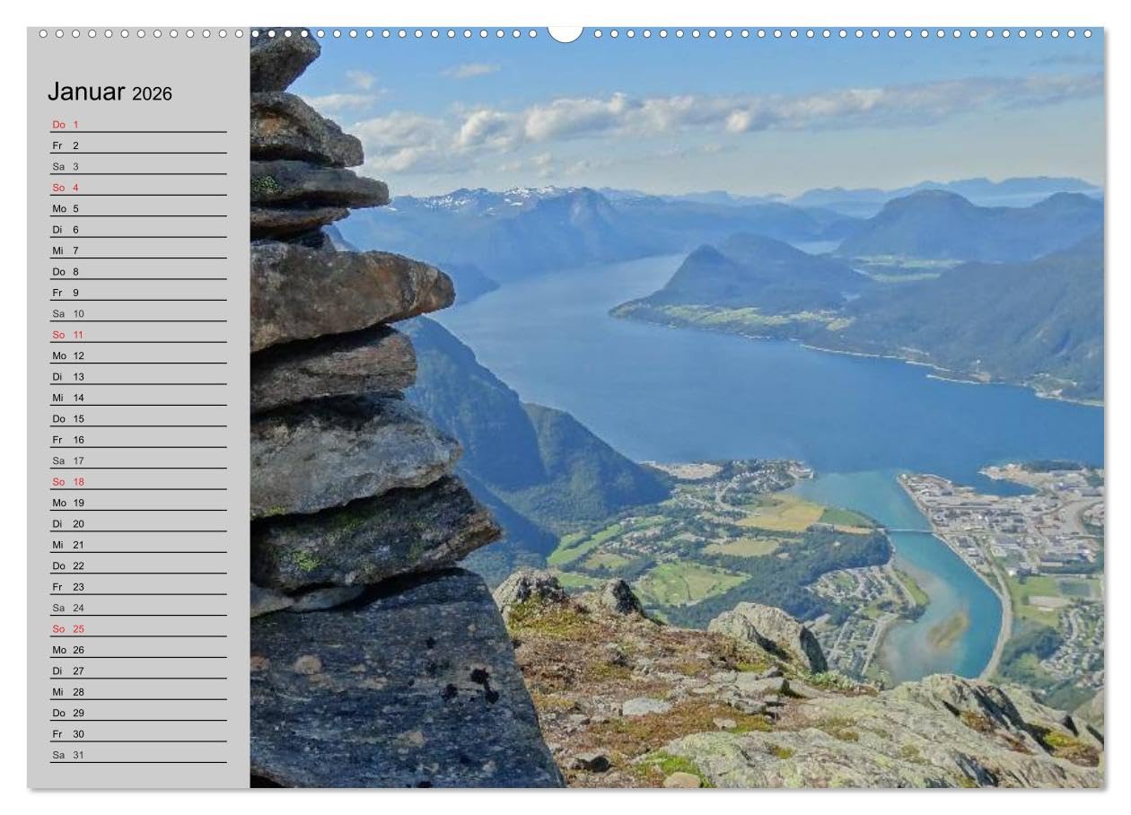 Norwegen. Im Land der Sagen, Mythen und Trolle (hochwertiger Premium Wandkalender 2026 DIN A2 quer), Kunstdruck in Hochglanz: Die landschaftliche Schönheit des Königreiches Norwegen (CALVENDO Natur)