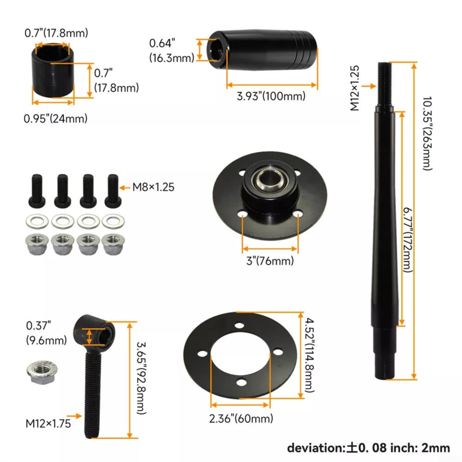 Palanca de cambios corta ajustable de aluminio con botón para diferentes modelos para BMW E30 E36, fácil instalación, todo negro, rojo y plateado (todo negro)