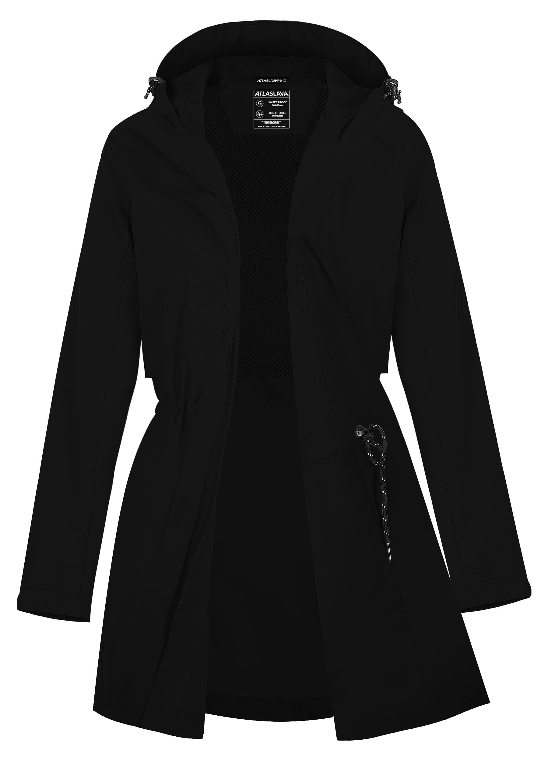 Zdoynto Regenjacke Damen Lang Softshelljacke Regenmantel Frauen Wasserdicht Jacke Trenchcoat Windbreaker Leichte Übergangsjacke Mantel S-3XL