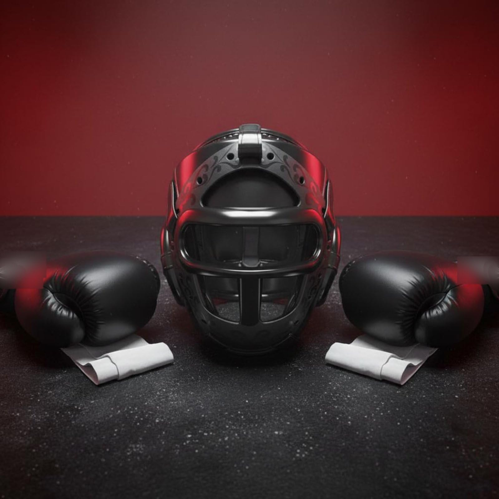 Vollgesichts-Boxhelm Vollgesichtsschutz Boxhelm mit Gesichts Atmungsaktives Design Boxkopfschutz mit für Wettkampf