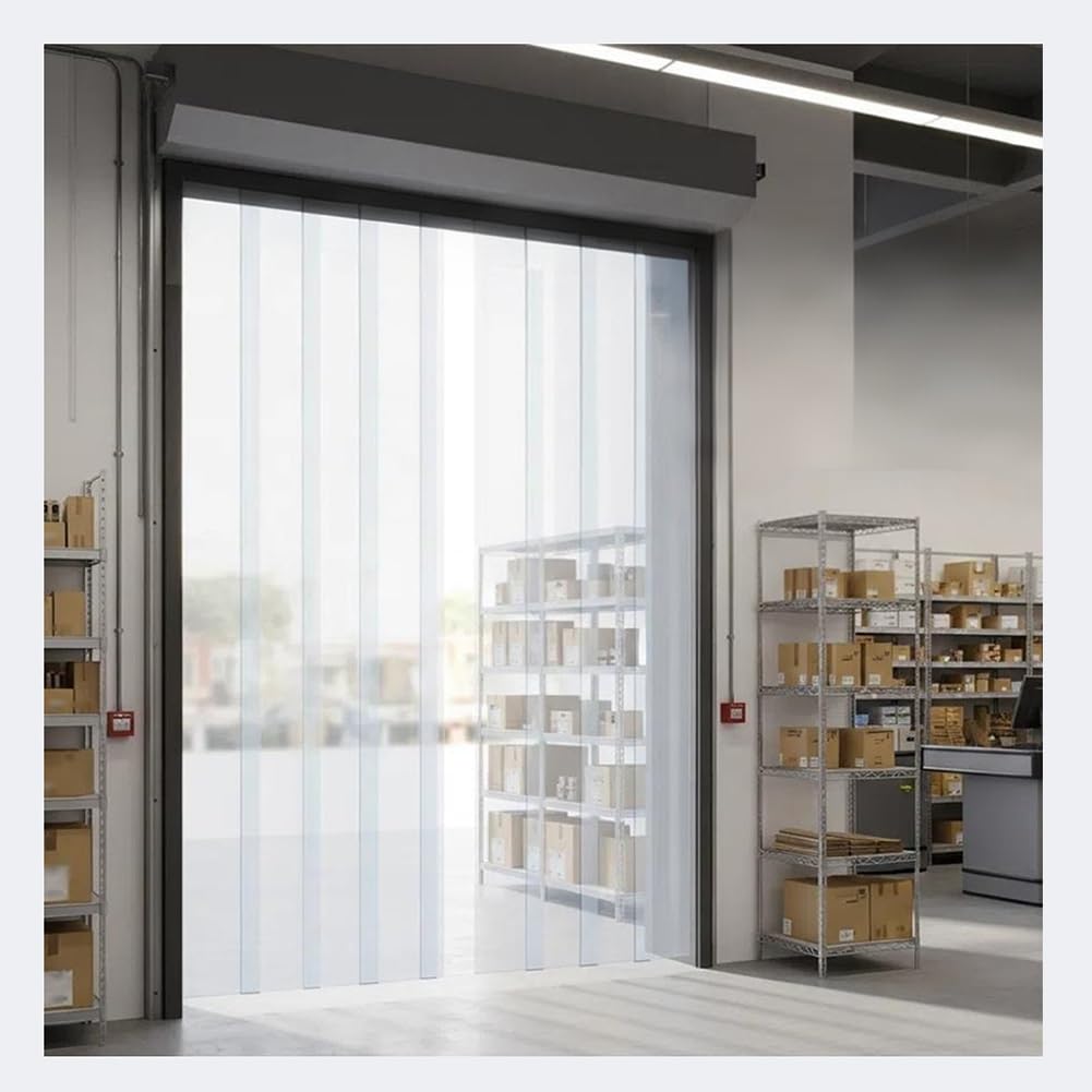 Puerta de vinilo de PVC para congeladores y refrigeradores comerciales, 270 x 210 cm, solución de ahorro de energía aislada para almacenes y refrigeradores, diseño de fácil instalación