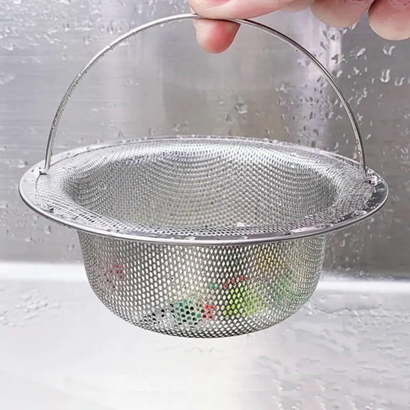 Giffy® Heavy Duty Stainless Steel Sink Strainer with Handle, Drain Baket Food Waste Hair Catcher Filter Stopper Trap Kitchen Basin Jali, Rustproof, Double Edging, 2mm Perforated Holes, 11 cm, 1 Pcs (B0C7N2DZMC) Amazon Price History, Amazon Price Tracker