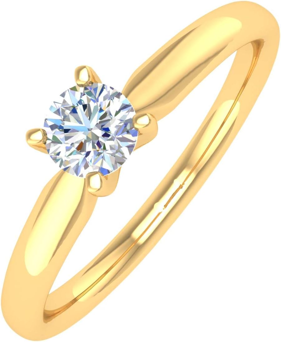 1/4 Carat 4-Prong Set Solitaire Diamond Engagement Ring Band in 10K Gold