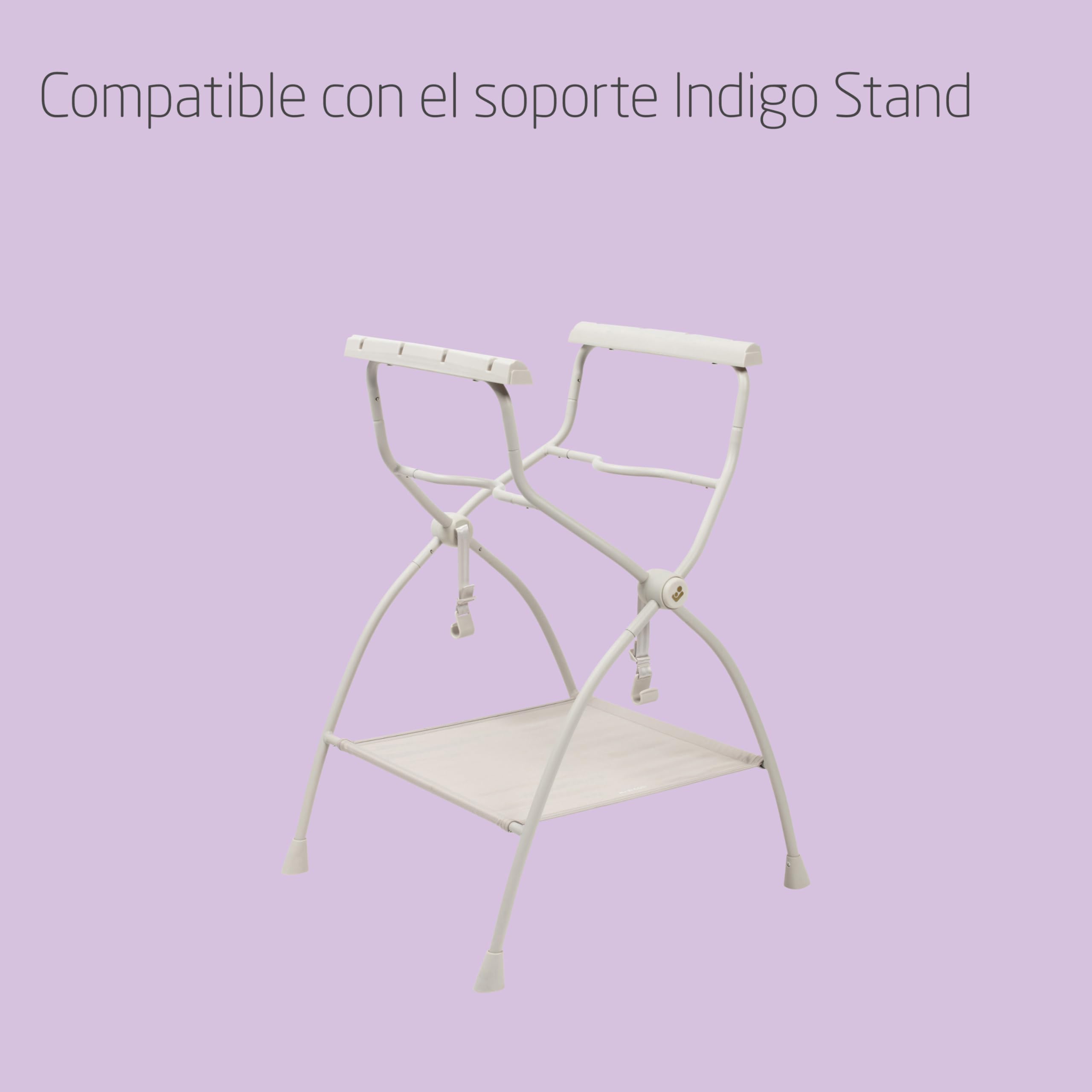 Maxi-Cosi Indigo Bañera Bebé Plegable, 0-4 Años, Bañera Niño Pequeño Espaciosa, Termómetro HighSense Integrado, Antideslizante, Gancho para Colgar Retráctil, Plegado Plano, Muted Terra