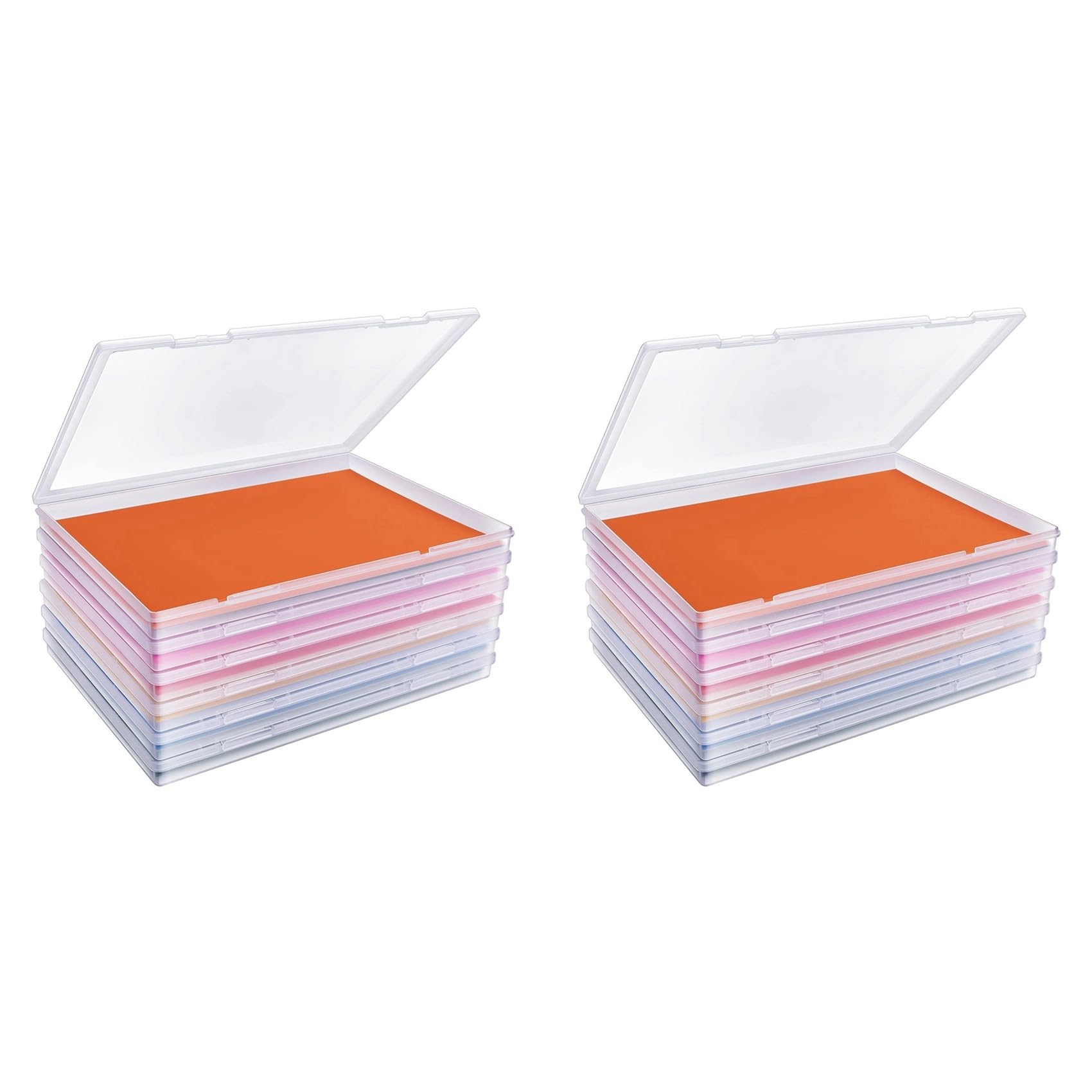 Jnchdghwa 12 Pack Photo Storage Box, Fits 8In X 10In Photo, Scrapbook Paper Storage with Snap-Tight