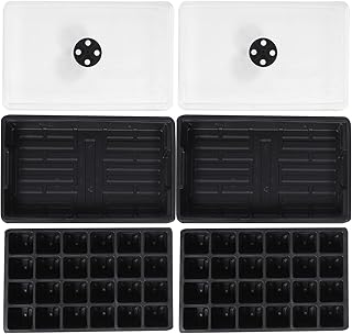 Bandejas de Sementeira para Iniciantes de Plantas: Kit de Cultivo de Plantas de 2 Células com Tampa Bandeja de Germinação Kit Mini Propagador de Plantas para Cultivo
