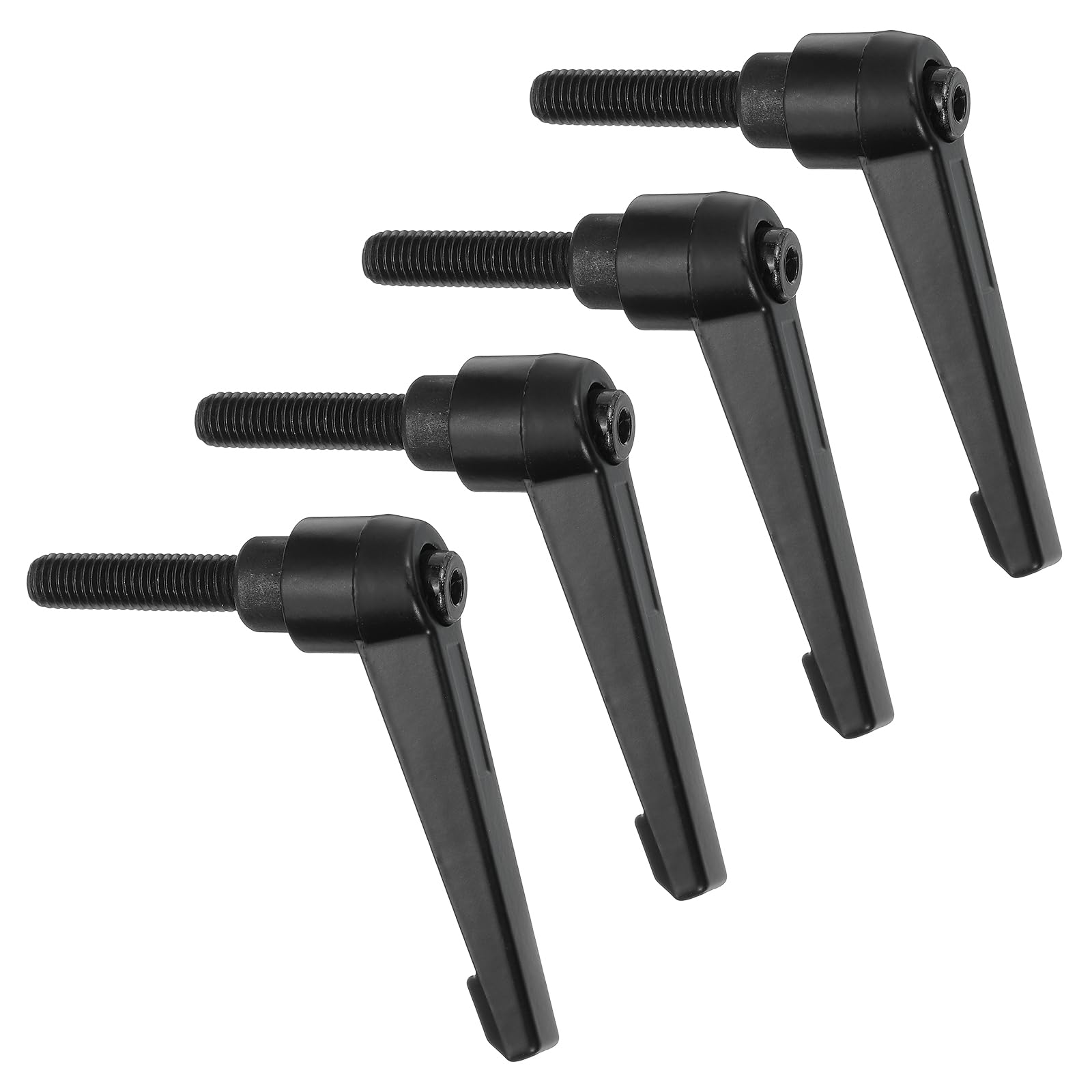 uxcell 4Pcs M8 x 32mm Adjustable Knobs Handle Male Thread Push Button Ratchet Quick Release Locking Rotating Bolt for Lathe Machinery, Black