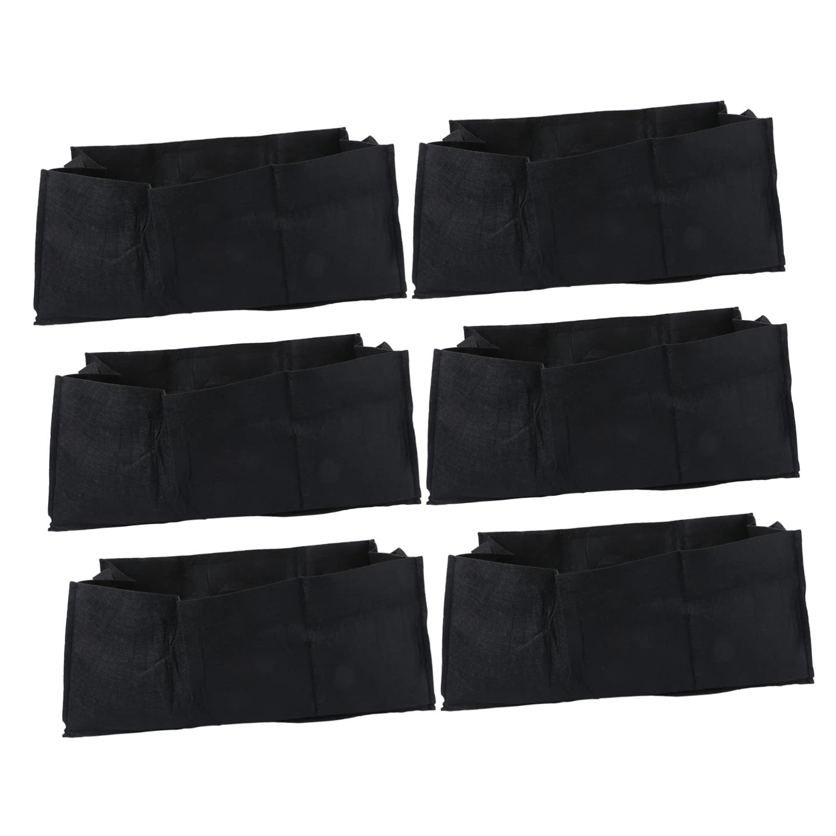 6stücke Pflanztasche für Gemüse und Blumen Wiederverwendbar und Leicht mit Guter Drainage und Wurzelatmung für Balkon und Garten Schwarz Mittlere