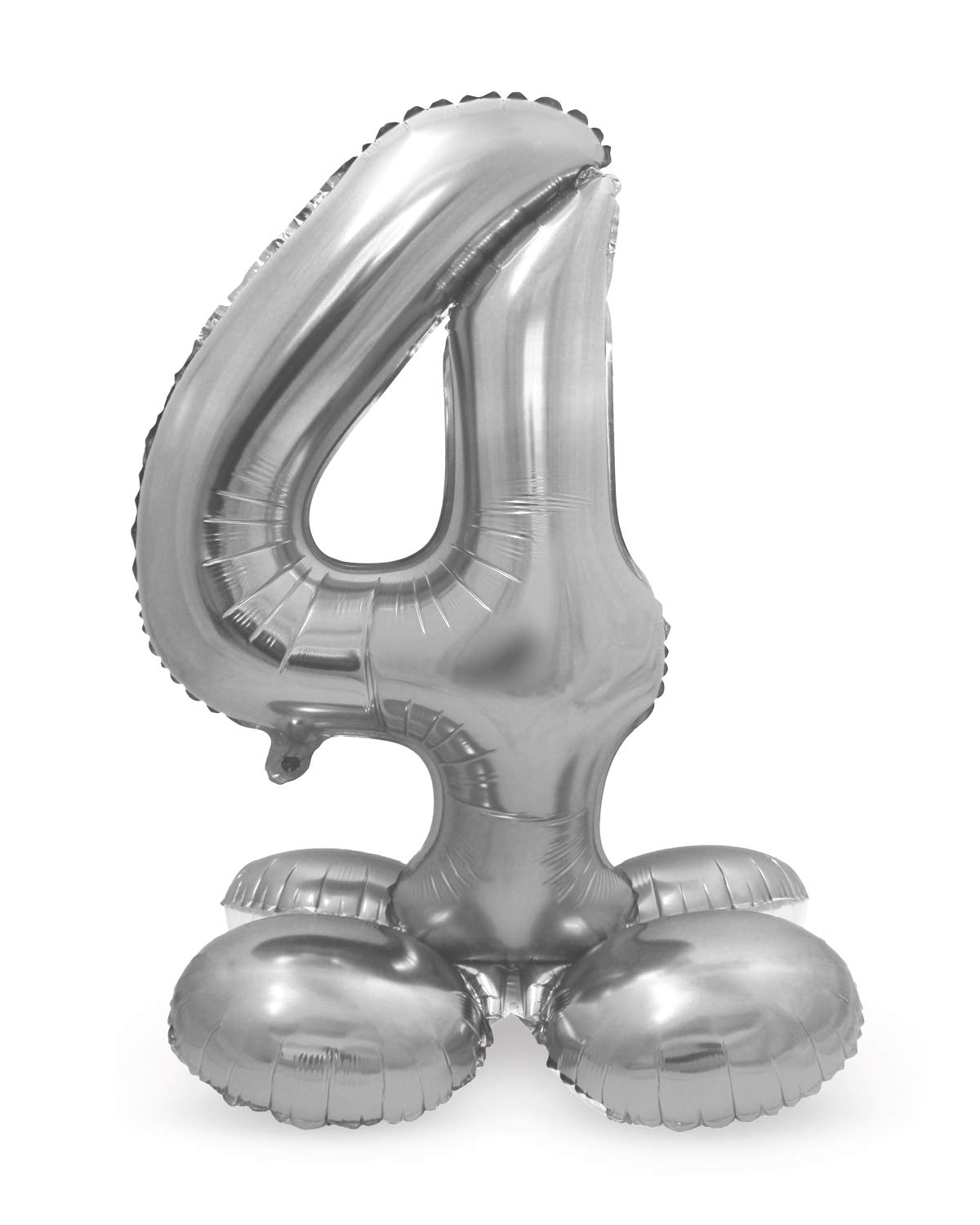 Folat - Foil Balloon with Standard Number 4 Silver - 72 cm