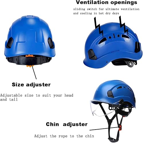 Miniatura 3 de Cascos De Construcción Casco de Seguridad con Visera 6 Puntos Ajustable Suspensión ANSI Z89.1 Tipo I Clase C Hardhats, Cascos De Construcción