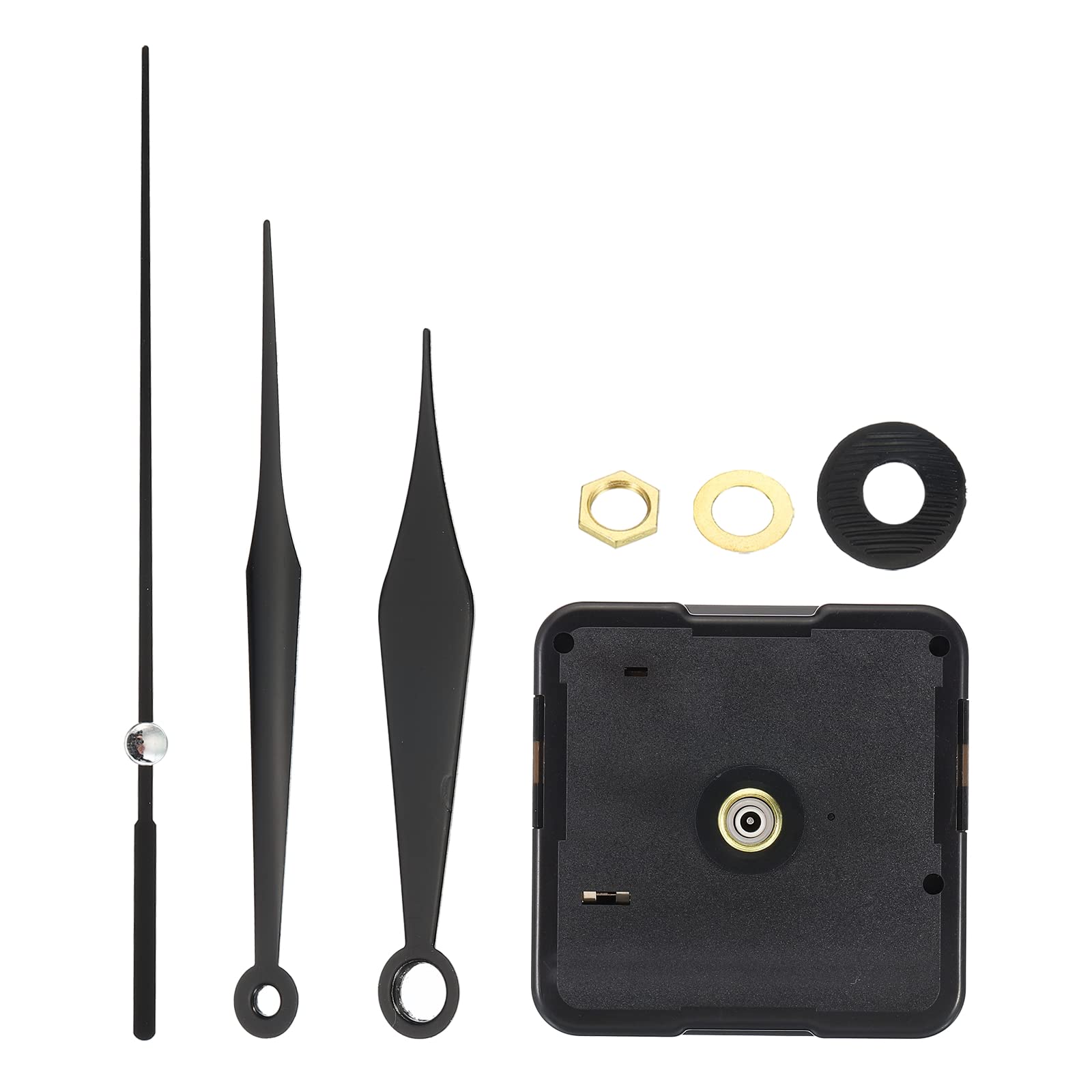 PATIKIL Clock Mechanism Replacement, 1 Set Quartz Clock Mechanism Battery Operated Wall Clock Hands and Motor Kit Movement DIY Repair Parts, Black,028