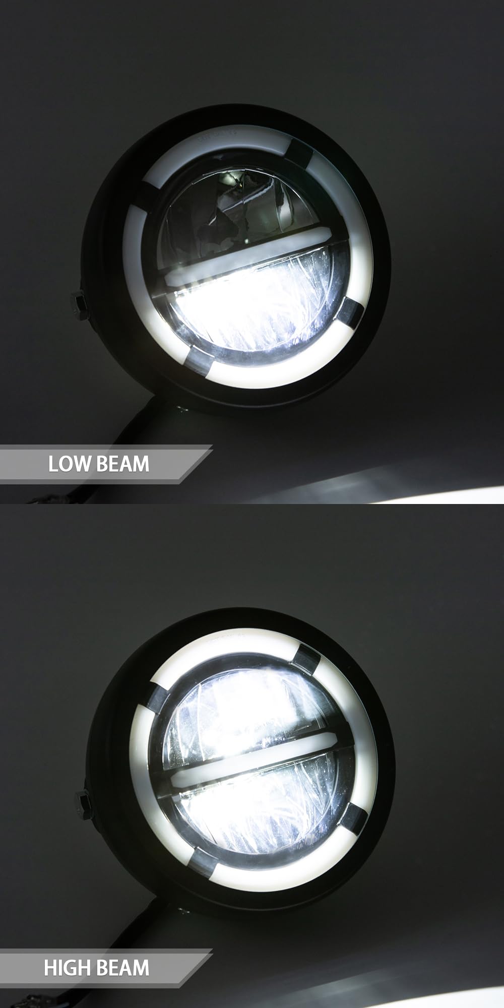 APEBAZY Vintage Motorcycle Tuning Accessories 6.5-inch LED