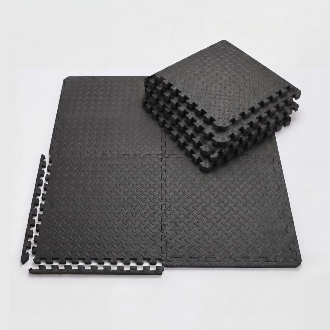 CULT Interlocking EVA Foam Tiles Set Workout Mat Home Gym Floor Protective Shockproof Anti-Slip Exercise Cushioning Equipment Yoga Black-picture-12