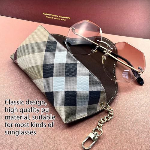 Image of kytasryl Soft Leather Sunglasses Bag,Travel Sunglass Holder Eyeglass Case Portable Slim Sunglasses Pouch