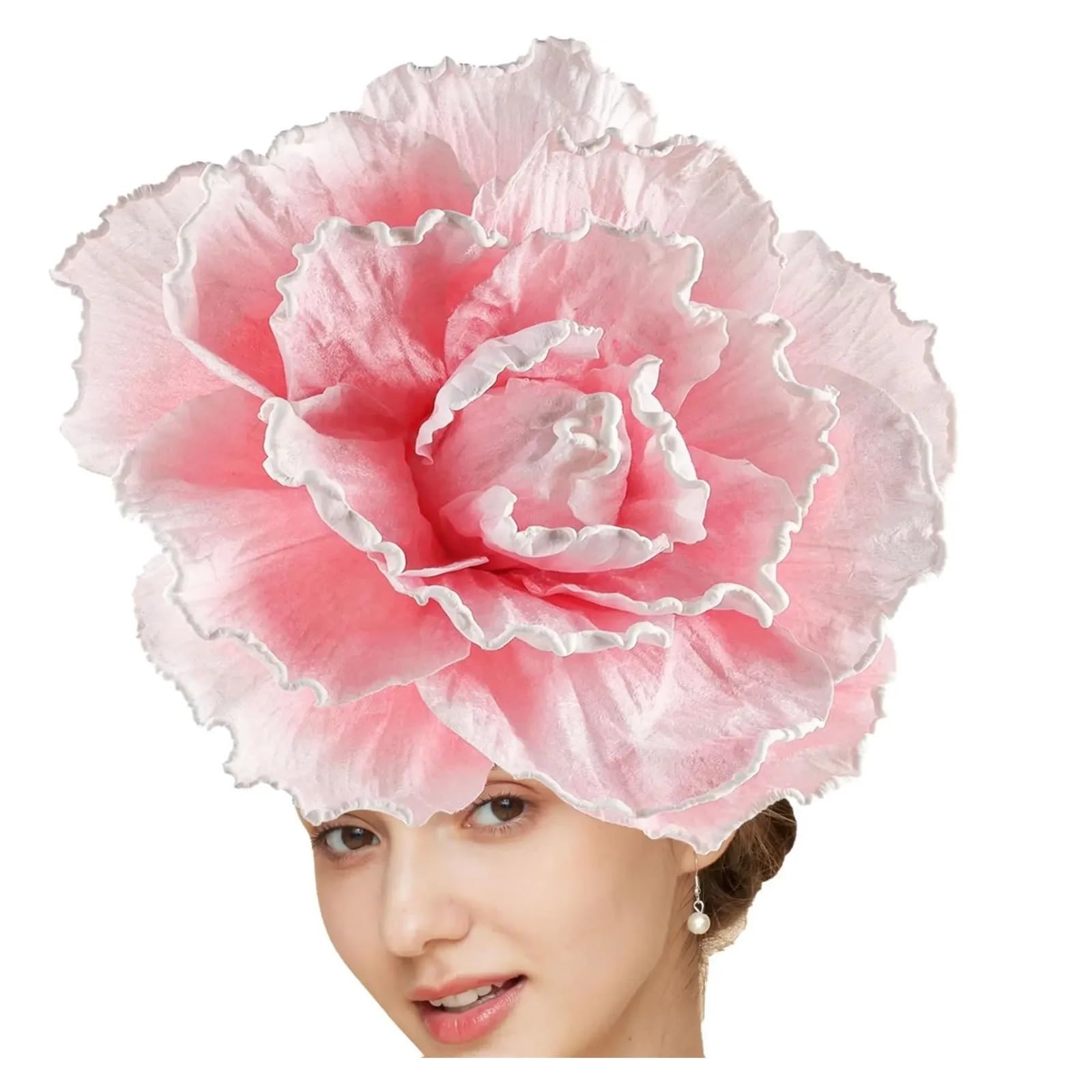 Fascinator-Hüte Rosenblumen Fascinator Hut Cocktail Hochzeit Braut Make-up Abschlussball Fotoshooting Teeparty Zubehör(Black)