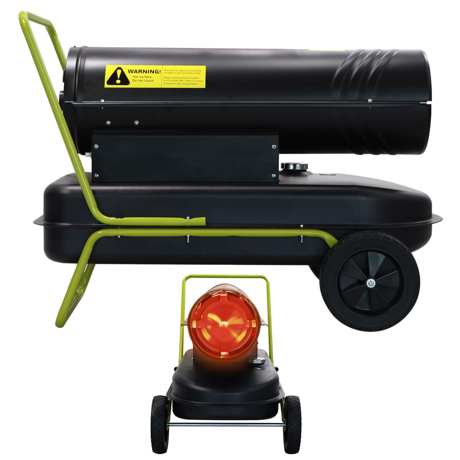 TroniTechnik® Heizkanone Dieselheizgebläse Dieselheizer 30kW Diesel betriebener Heißluftgenerator 230V, Heizleistung 30 kW, 36 l Tank, Thermostat, Digitale Temperaturanzeige, Überhitzungsschutz, Räder