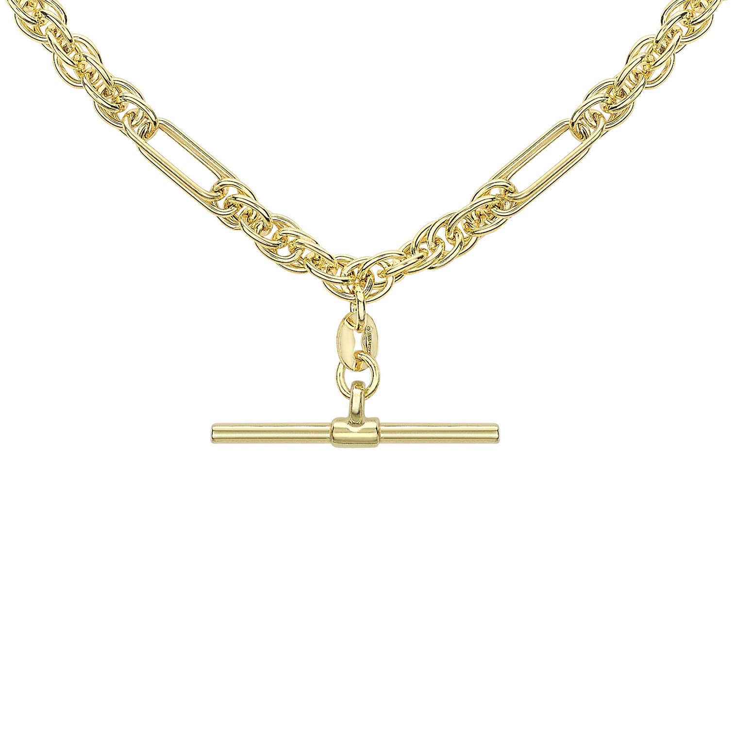 Collana In Oro Giallo 9kt CARISSIMA | Catenina Rope T-Bar 46 Cm, Gioiello Donna Regalo - 2