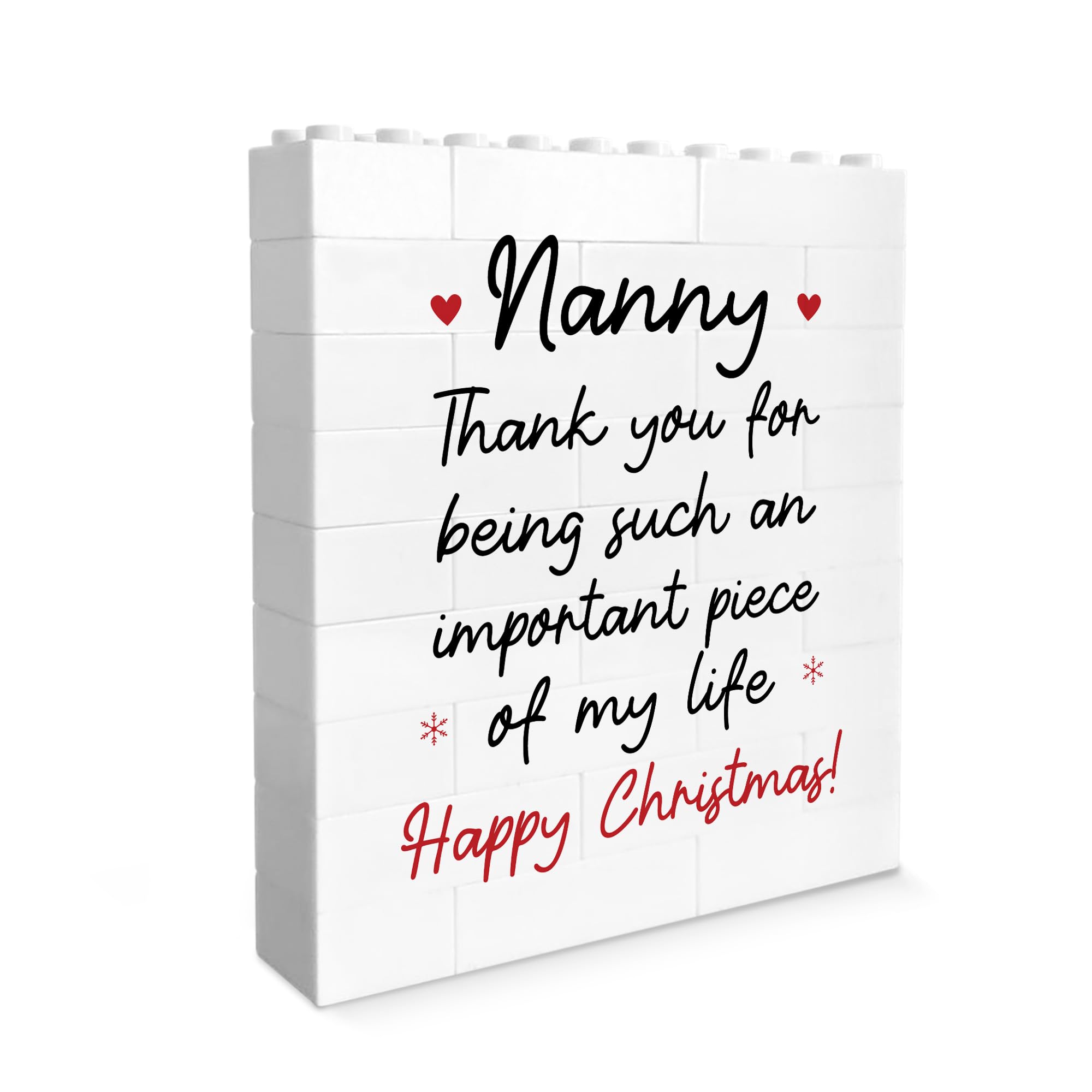 Red Ocean Nanny For Christmas From Grandchildren for Nanny Building Block Christmas Thank You Her Grandparent Keepsake