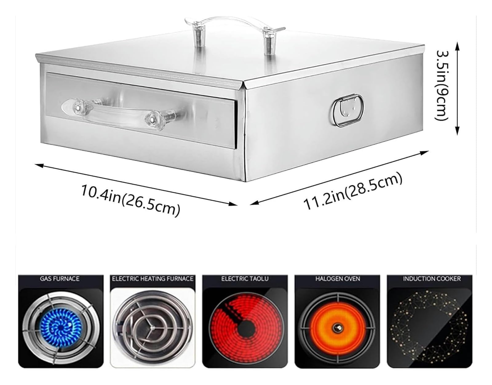 Macchina per involtini di Pasta di Riso, Vaporiera aperta in acciaio inossidabile con maniglia superiore, adatta for la cottura casalinga di dim sum, panini e gnocchi