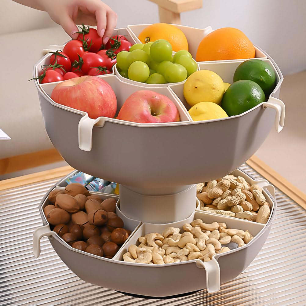 Bandeja giratoria para verduras, soporte extraíble para fiestas, aperitivos, frutas, mariscos, juego de cuencos de servir de 360°