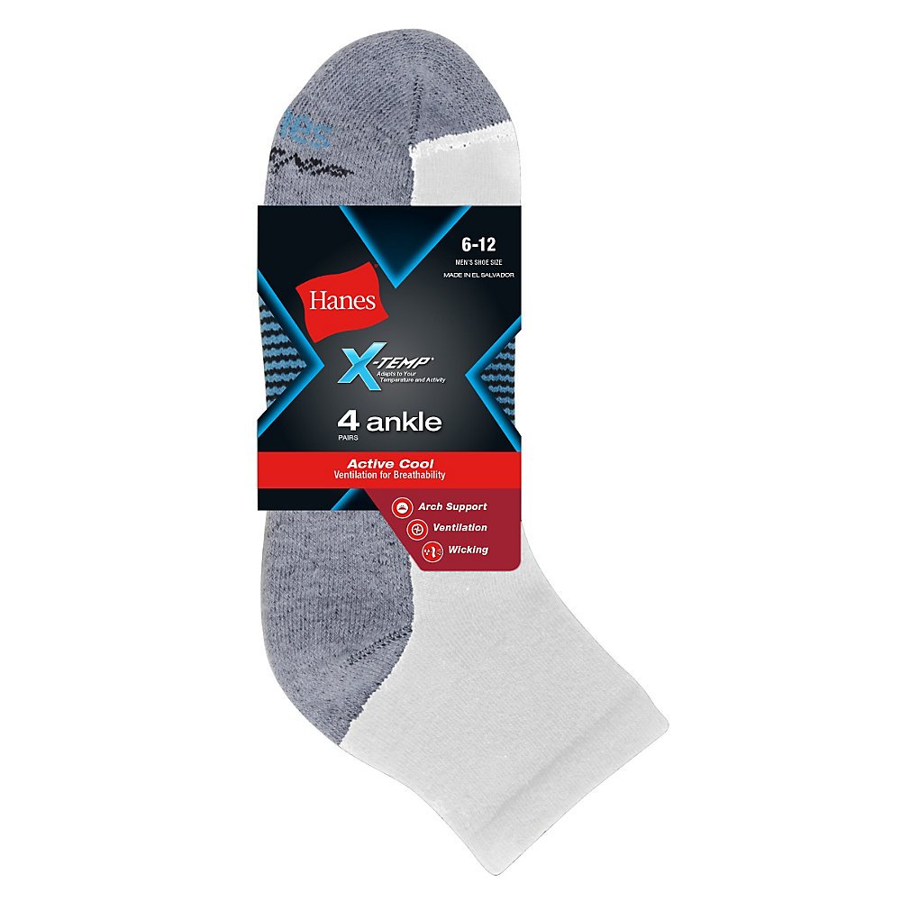 hanes – calzini corti – uomo 10-13 Bianco/blu