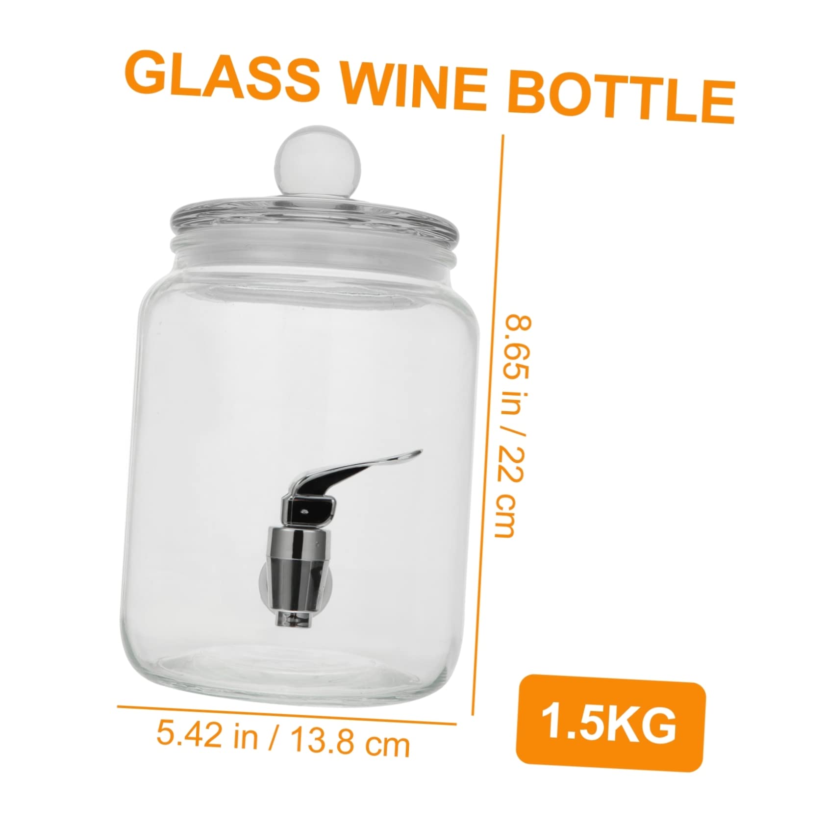 BESTYASH Praktischer Getränkespender aus Glas für Partys und Hochzeiten mit Zapfhahn und Klassischem Modischen Design zur Aufbewahrung und Ausgabe von Getränken