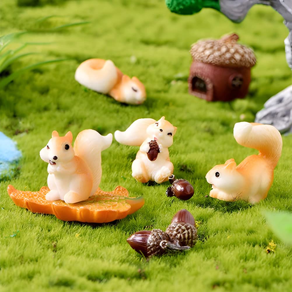 Tinoaly 10-teiliges Eichhörnchen Set | Miniatur-Deko Für Feengarten & Pflanzen