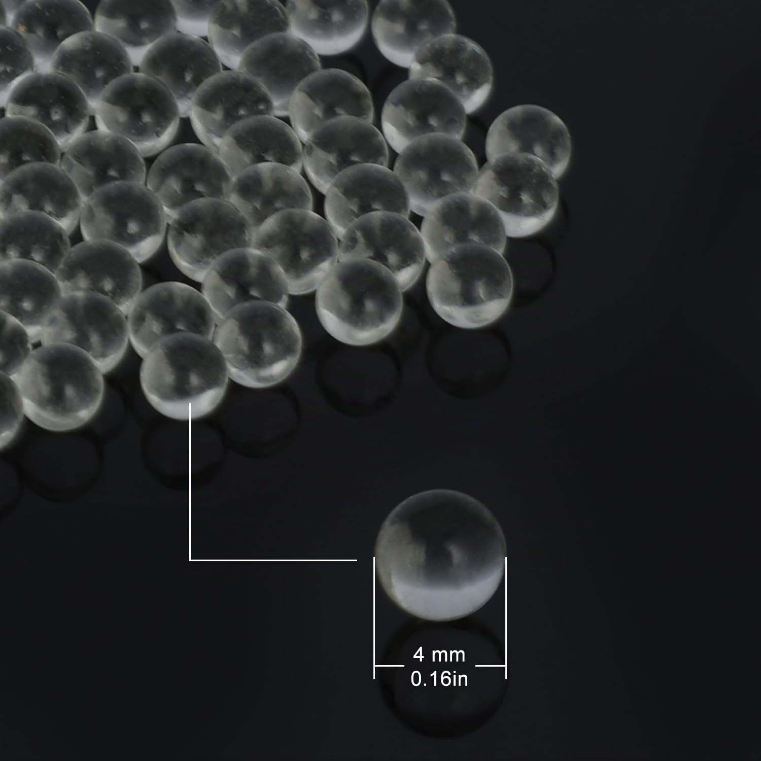 stonylab Perles de Verre Rondes- Boules de Verre Solides pour Prévenir le Chauffage et l'ébullition en Laboratoire, Pierre de Verre Clair, Diamètre de 4 mm, 1000 Perles par Sachet